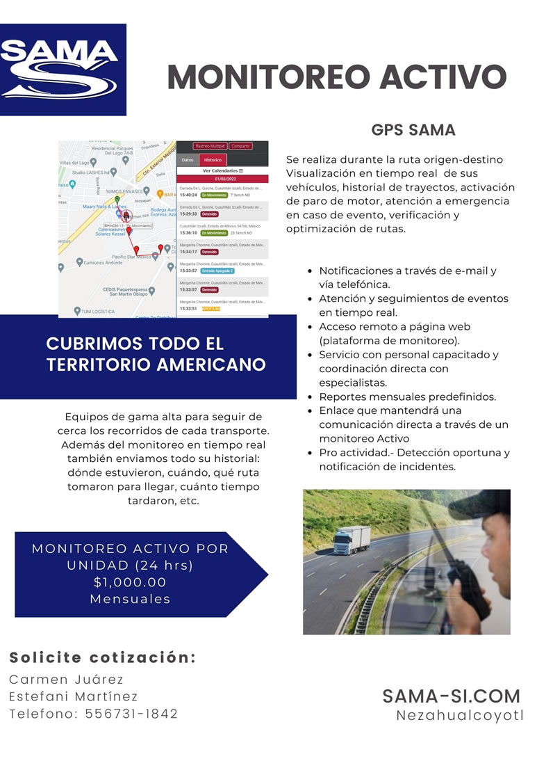 Monitoreo y GPS para camión, trialer, caja seca